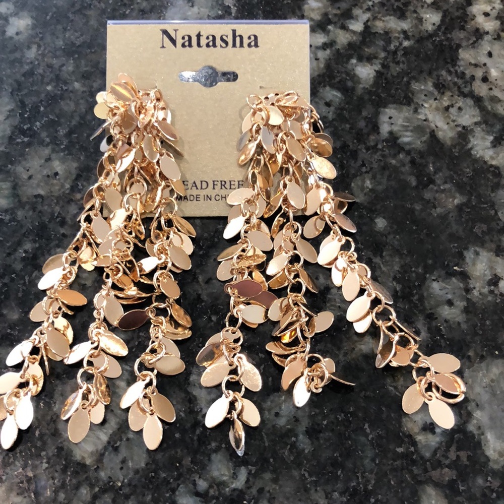 Natasha Shaky Gold Earrings - NWT